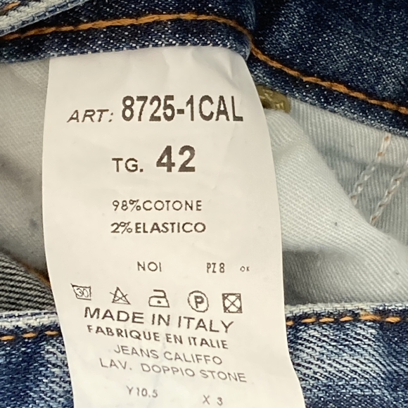 Preloved Made in Italy Men's Blue Denim Distressed Jeans - Size 42, Authentic - Picture 15 of 17